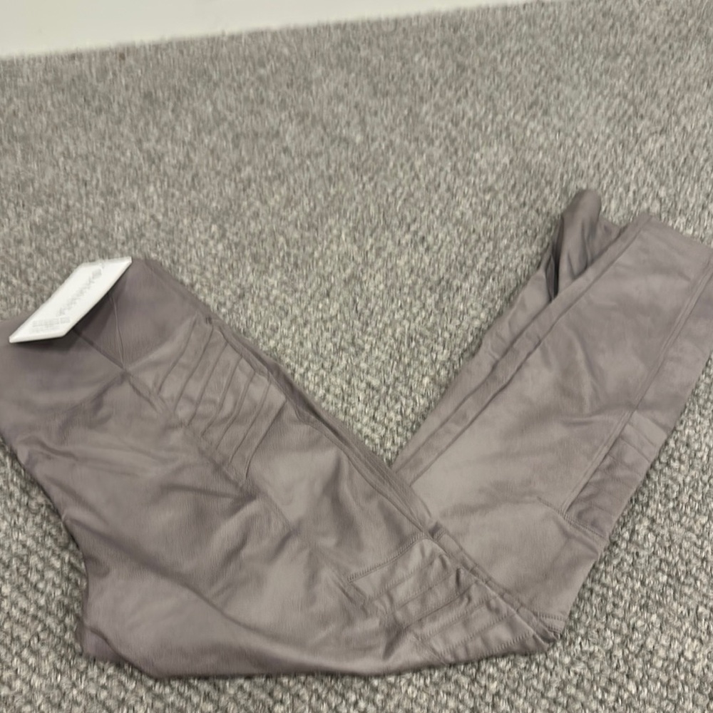 Athleta Delancey Gleam Moto Tight Taupe Leggings